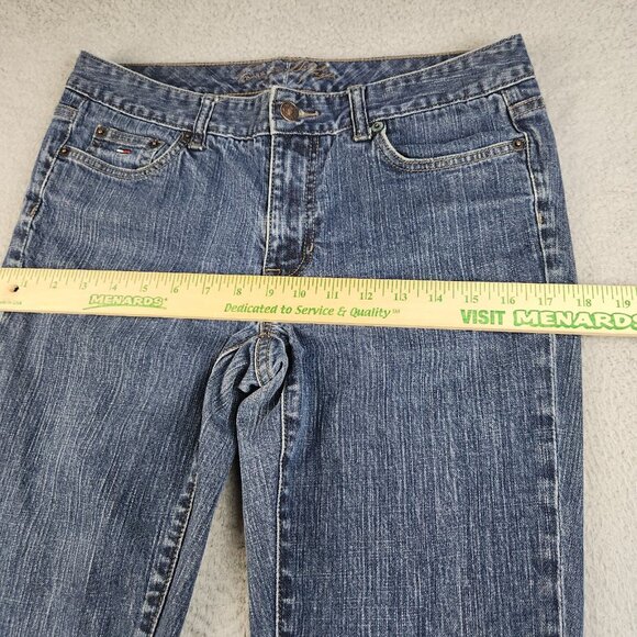 Tommy Hilfiger Jeans Women's 6 Short Blue Bootcut Mid Rise Med Wash Y2K Pants - Picture 5 of 9